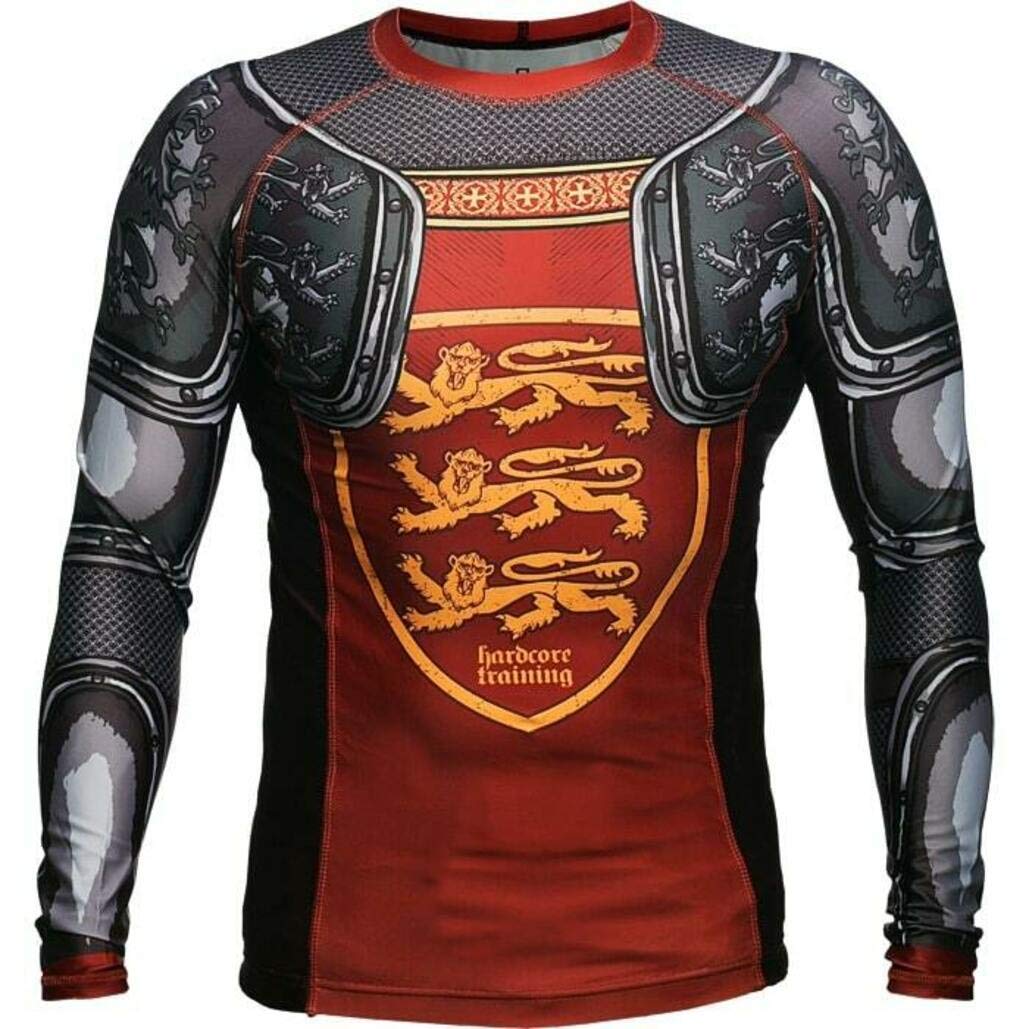 Hardcore Training Lionheart Rash Guard Men's Kompressionshemd Herren Lange Ärmel Grappling Jiu Jitsu MMA Fitness Boxen No Gi