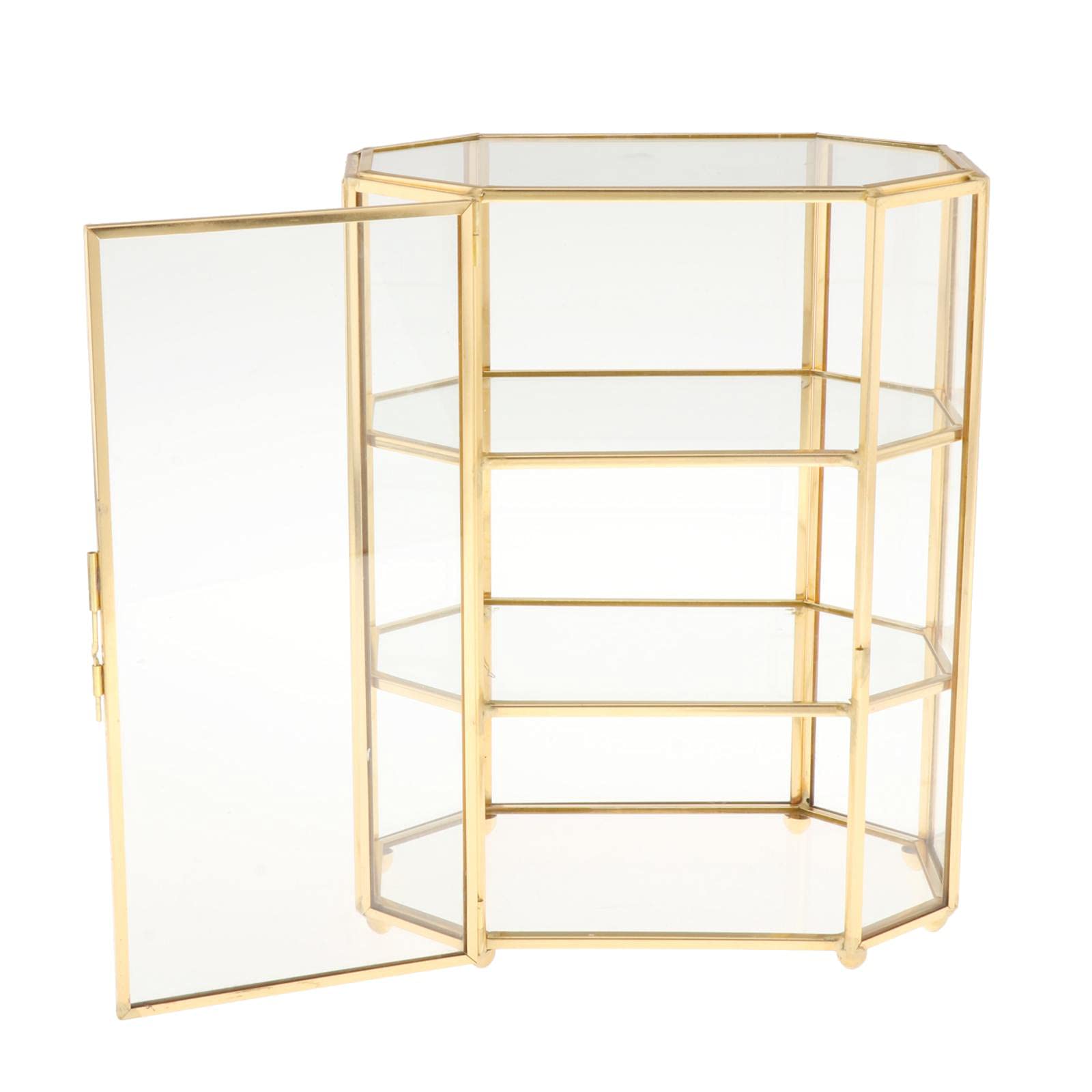 Potadak 3-Stufige Schmuck Schatulle Glas Make-Up Organizer Schmuck Schatulle Multifunktion Vitrine für die Aufbewahrung Von Schminken Tisch Dekorationen