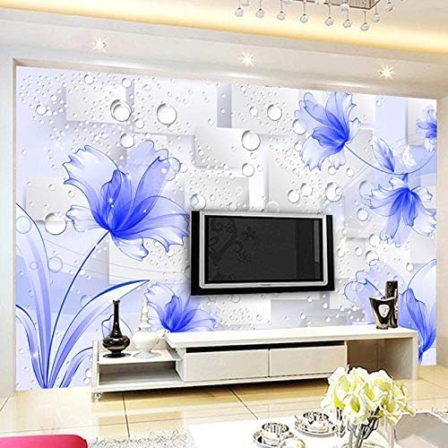 XLMING Blaue Blumen 3D Tapeten Home Esszimmer Sofa Schlafzimmer Wohnzimmer TV Hintergrund-350cm×256cm