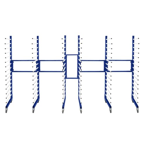 Kombi-Trockenwagen Trockenständer Lacktrockenwagen x3 +inkl. 2-Wege-Anschlussstücke Verbindungsset 4 robuste 360° Rollen 15 Ebenen/Gestell Mobil 25 kg pro Ebene 375 kg Kapazität Verstellbare Breite
