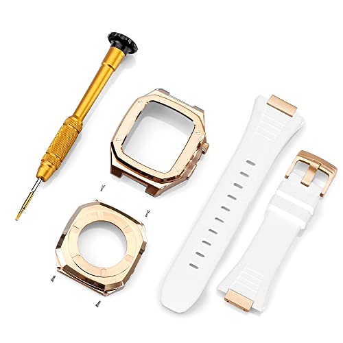 TONECY Edelstahl-Armband für Apple Watch, Modifikation, 45 mm, 44 mm, 41 mm, Metall-Mod-Kit-Set für iWatch Serie 7, 6, SE, 5, 4, 3, 2, 1 (Farbe: 34, Größe: für iWatch 41 mm)