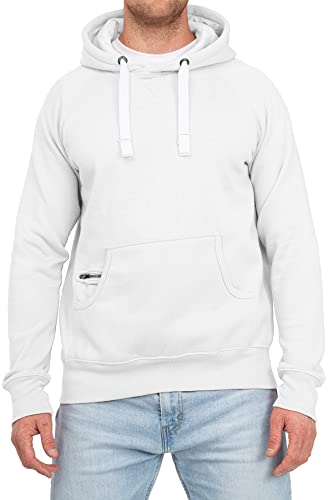 Happy Clothing Herren Pullover mit Kapuze Hoodie Pulli Kapuzenpullover, Größe:XXL, Farbe:Weiß