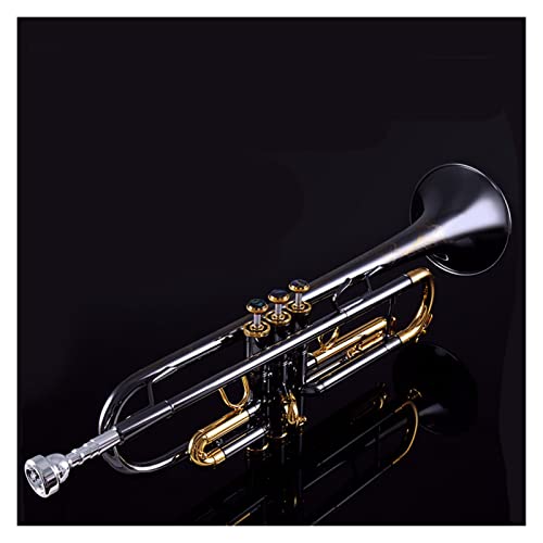 ZENGXUE BB Tune Trompete Musikinstrument Messing Black Nickel Vergoldet B Flache Trompete Horn Standard-Trompetenset