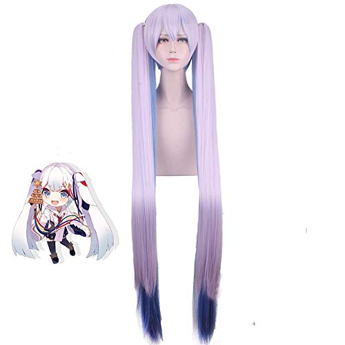 LINLINCD-Vocaloid Hatsune Miku Schnee Miku Hexe Frauen Lange Pferdeschwänze Perücke Cosplay Kostüm Yuki Miku Rosa Blau Gemischte Kunsthaar Perücken