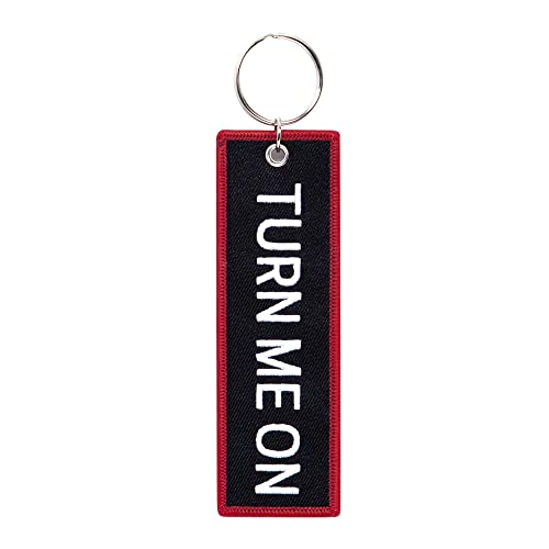 Plasticolor 004511R01 Schlüsselanhänger Turn Me On Strap, Schwarz, Weiß und Rot, Large