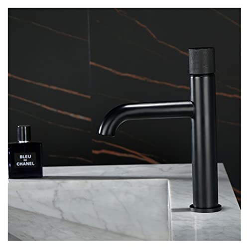 Pinsel Gold Becken Wasserhahn Badezimmer Einhebel Warmen und Kalten Waschbecken Mischbatterie Wasserhahn Massivem Messing Becken Toilette Wasserhahn(Black S)