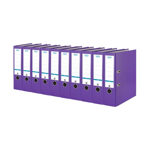 ELBA 100202152 Ordner smart Pro 10er Pack 8 cm breit DIN A4 violett mit Einsteck-Rückenschild und Kunststoffbezug außen