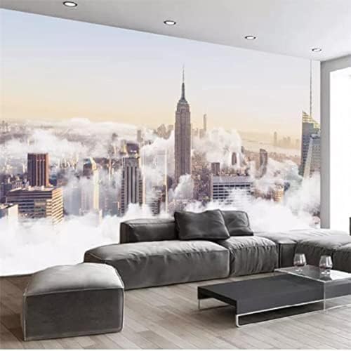 XLMING Einfache Abstrakte Handgemalte Stadt Meer Von Wolken Landschaft 3D Tapete Wohnzimmer Sofa Schlafzimmer Esszimmer Home Dekoration Wand-350cm×256cm