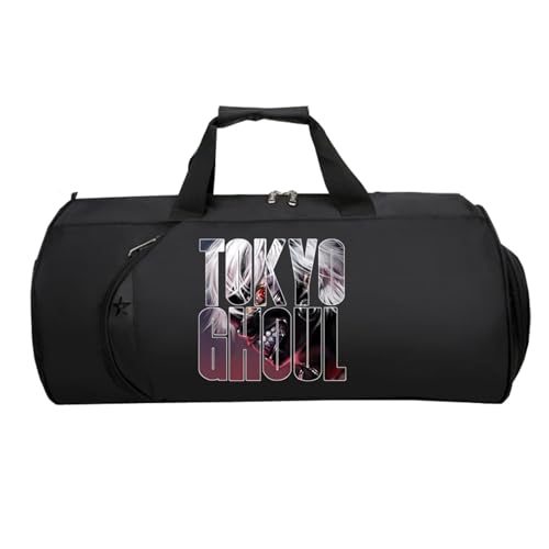 Tok-yo Gho-ul Kleine Reisetasche Damen, Wasserabweisend Sporttasche mit Schultergurt, HandgepäCk Unisex G.ym Wochenendtasche Flugzeug(Black 13)