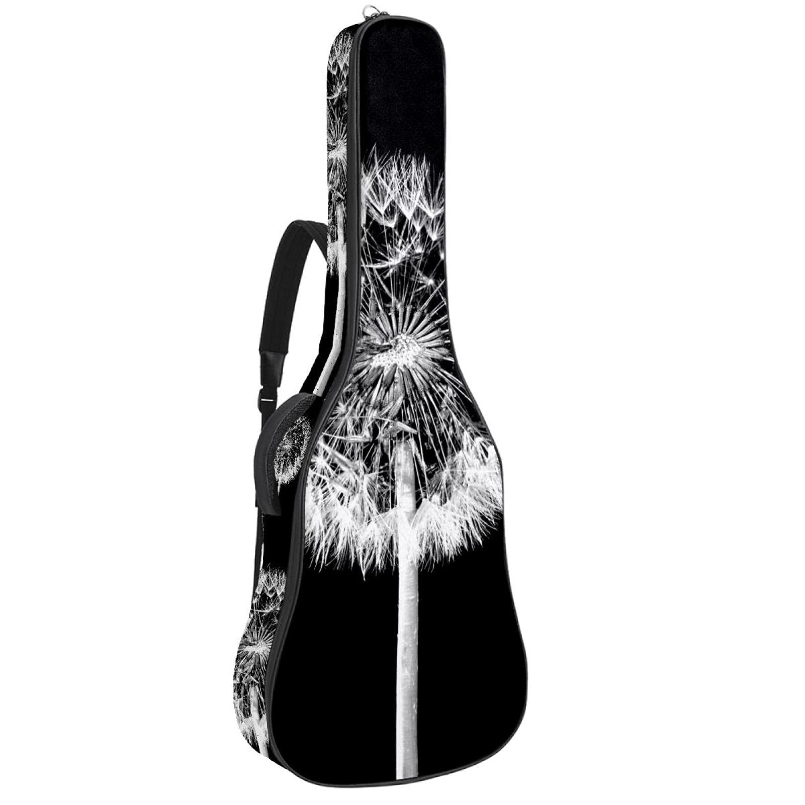 Gitarrentasche Schutz- und Transporttasche für akustische und klassische Gitarren wasserfest und gepolstert Löwenzahnblume 108.9x42.9x11.9 cm