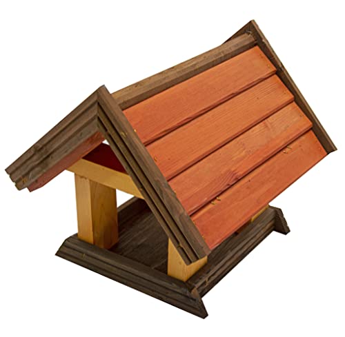 Vogelhaus zum Aufhängen - Vogelfutterhaus ohne Ständer - Futterhaus für Vögel - Vogelhäuser aus Holz - robuster Vogelhäuschen für Garten und Balkon - 31x34x30 cm