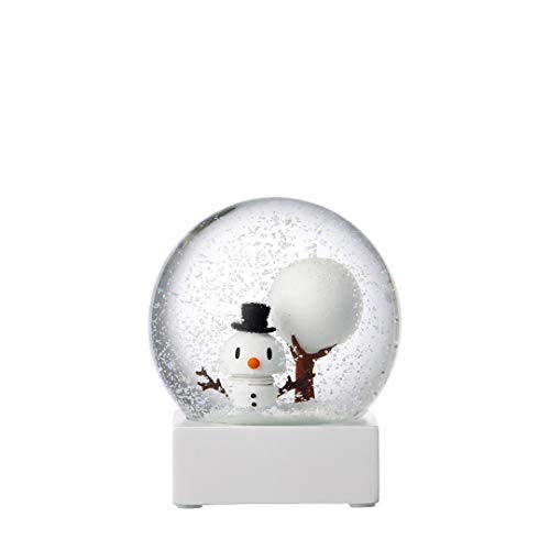 Hoptimist - Skandinavisches Design - Schneekugel - Large Snowmann Snow Globe - Glas/Kunstof - Geschenkidee zu Weihnacten - White