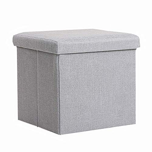 Rysmliuhan Shop sitzhocker fusshocker gepolstert Hocker und Puffs Kleiner osmanischer Stauraum Aufbewahrungshocker Fußhocker Puffs graue Ottomane Hocker Aufbewahrung Light Gray,30 * 30 * 30