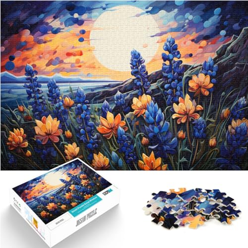 Puzzle für Erwachsene in der Farbe Kornblume, 1000 Teile, Holzpuzzle, jedes Teil ist einzigartig – anspruchsvolles, unterhaltsames Familienspiel, 1000 Teile (50 x 75 cm)