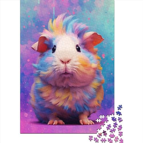 Meerschweinchen-Tier für Erwachsene, 1000-teiliges Puzzle-Geschenk, schwierige, anspruchsvolle Puzzles, 1000-teiliges Lernspiel, Heimdekorations-Puzzle. (Größe: 75 x 50 cm)