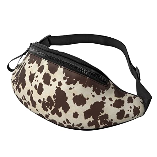 Bauchtasche mit braunen Kuhpunkten für Damen und Herren, Hüfttasche, für Reisen, Yoga, Fitnessstudio, für Outdoor, Workout, Sport, Reisen, Laufen, Schwarz , Einheitsgröße