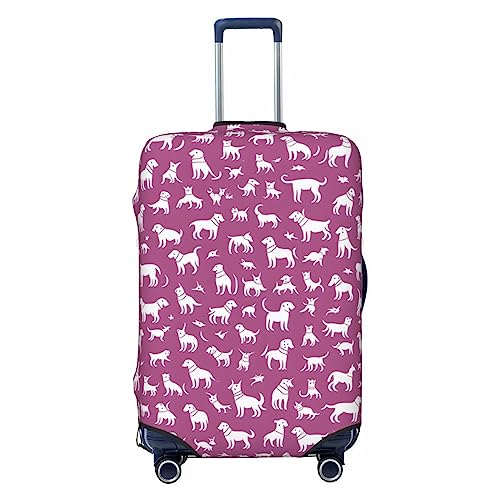 Miniks Reisegepäckhülle mit Hundemuster, strapazierfähig, passend für 45,7 - 81,3 cm große Gepäckstücke, Größe XL, Schwarz, X-Large