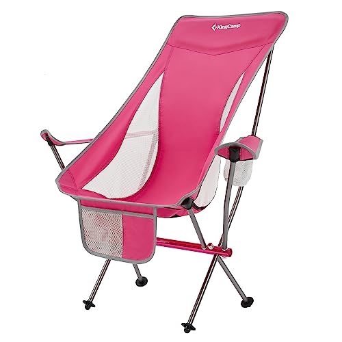 KingCamp Campingstuhl Cataby Deluxe Klappstuhl Strand Stuhl Faltbar Alu 120 kg Rose Red