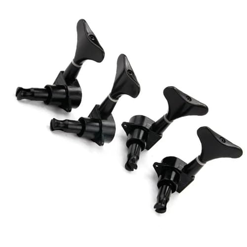 Strings Tuning Pegs Mechaniken Für Gitarre Schwarzer, versiegelter Gitarren-Tuner-Stimmnadelkopf 2R2L für 4-saitige Bassgitarren-Stimmschlüssel