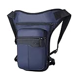 Beintasche Herren Casual Motorrad Drop Beinbeutel Hüfte Bum Fanny Packung wasserdichte Seitentasche for Männer Outdoor Casual Taille Tasche Motorrad Bike Back Motorrad Beintasche(Color:Deep Blue)