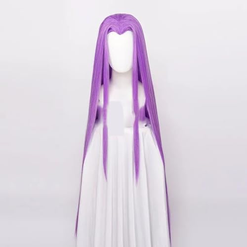 WCCNKK Anime Cosplay Perücke, Fate/Grand Order Medusa Perücke, Lila Langes Glattes Haar, Mit Perückenkappe, Für Party Alltag Halloween Perücke Cosplay, Anime-Geschenk