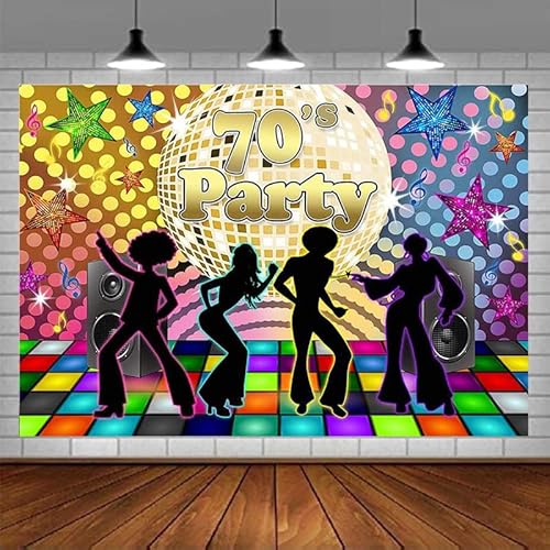 Zurück zu 70er Jahre Party Fotografie Hintergrund Für Erwachsene Disco Party Dekoration Retro Ball Lass Uns Verrückte Neontanz Nacht Hintergrund 240x180