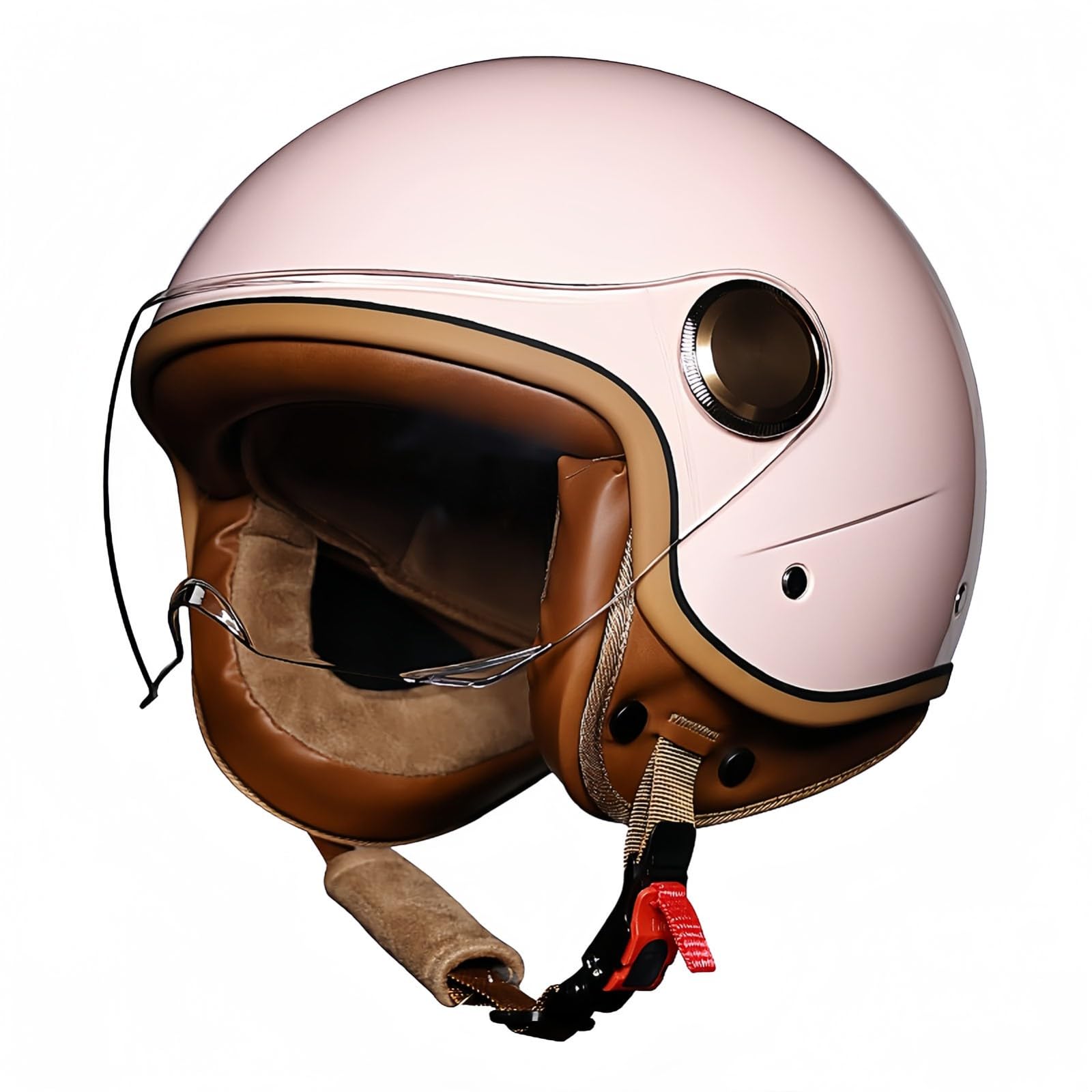 3/4 Offener Motorradhelm Schutzbrille Komfortfutter Ohrenschützer ECE-Zertifizierung Sturzhelm Roller Fahrrad Chopper Helm Erwachsene Männer D,S56-57CM