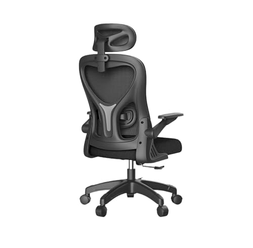 TBSZCM Ergonomischer Bürostuhl, Chefsessel, Netzstoff, bequem, ergonomisch, Computer, Büro, Zuhause, Arbeitszimmer, Drehstuhl (Farbe: schwarzer Rahmen, schwarzes Netz), interessanter Lauf nach vorne