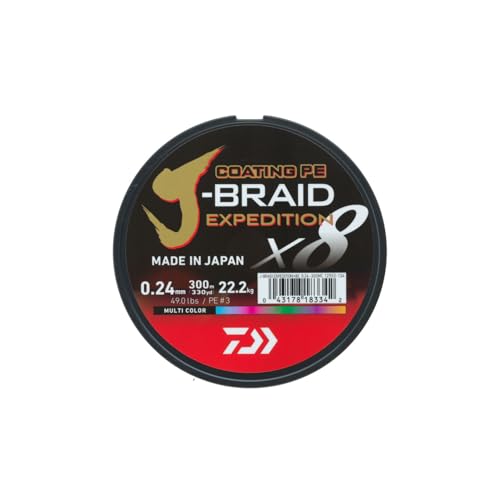 Daiwa J-Braid Expedition X8E 0,18mm 12,3Kg 300m Multi Color geflochtene Schnur