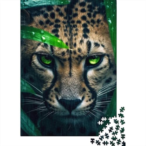 Holzpuzzle „Der wilde Gepard“ für Erwachsene und Jugendliche, 1000 Teile, Puzzle für Erwachsene und Jugendliche, präzise geschnittenes 1000-teiliges Puzzle (Größe 75x50cm)