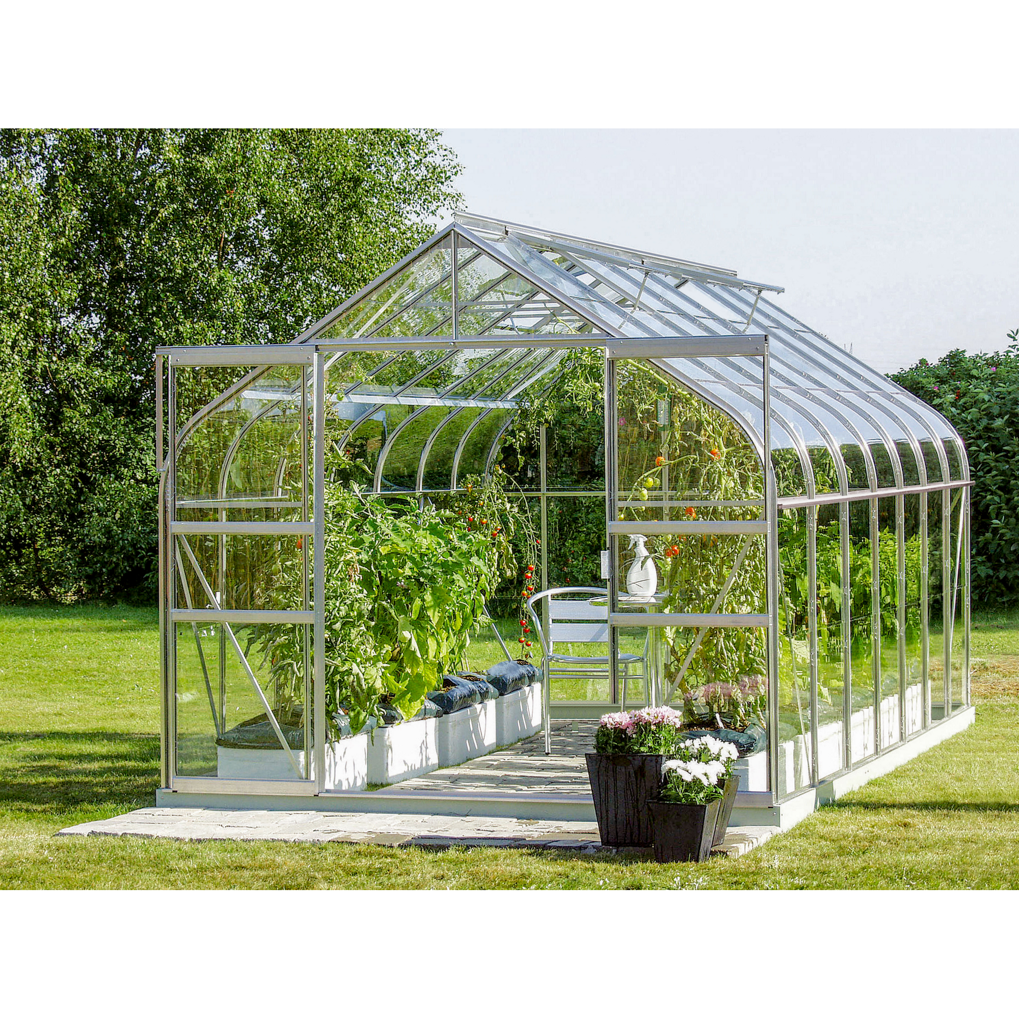 Vitavia Gewächshaus 'Diana 11500' 11,5 m² 254,4 x 441 cm 3 mm Sicherheitsglas aluminiumfarben 2