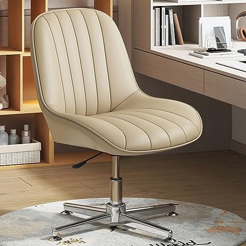 AJYBYUKJ Verstellbarer Frisierstuhl mit Drehfunktion aus PU-Leder – stilvoller und bequemer ergonomischer Bürostuhl für Schlafzimmer, Wohnzimmer oder Büro Beauty Comes