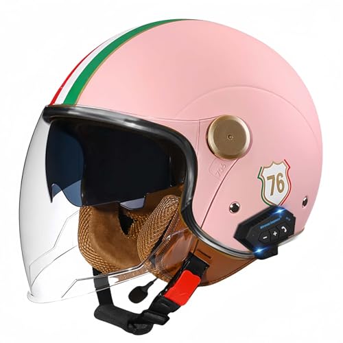 Motorradhelm, Offener Halbhelm Mit Sonnenblende, Retro-Vintage-Stil, Motorradhelm Für Jugendliche, Männer Und Frauen, DOT/ECE-Geprüft Z,XL61-62CM