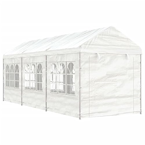 Wohnartikel, Pavillon mit Dach, weiß, 6,69 x 2,28 x 2,69 m, Polyethylen, Anzugmöbel