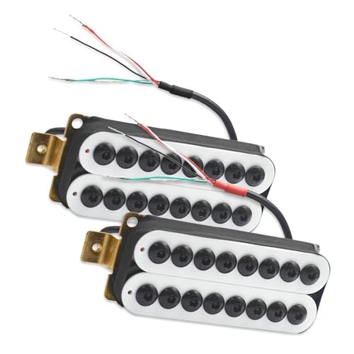 Gitarren-Tonabnehmer Humbucker-Tonabnehmer Für 8-saitige E-Gitarre, Polstück, Verstellbare Spule, Aufteilung In Vier Leitungen Mit Abschirmungskabel (Color : Neck and Bridge)