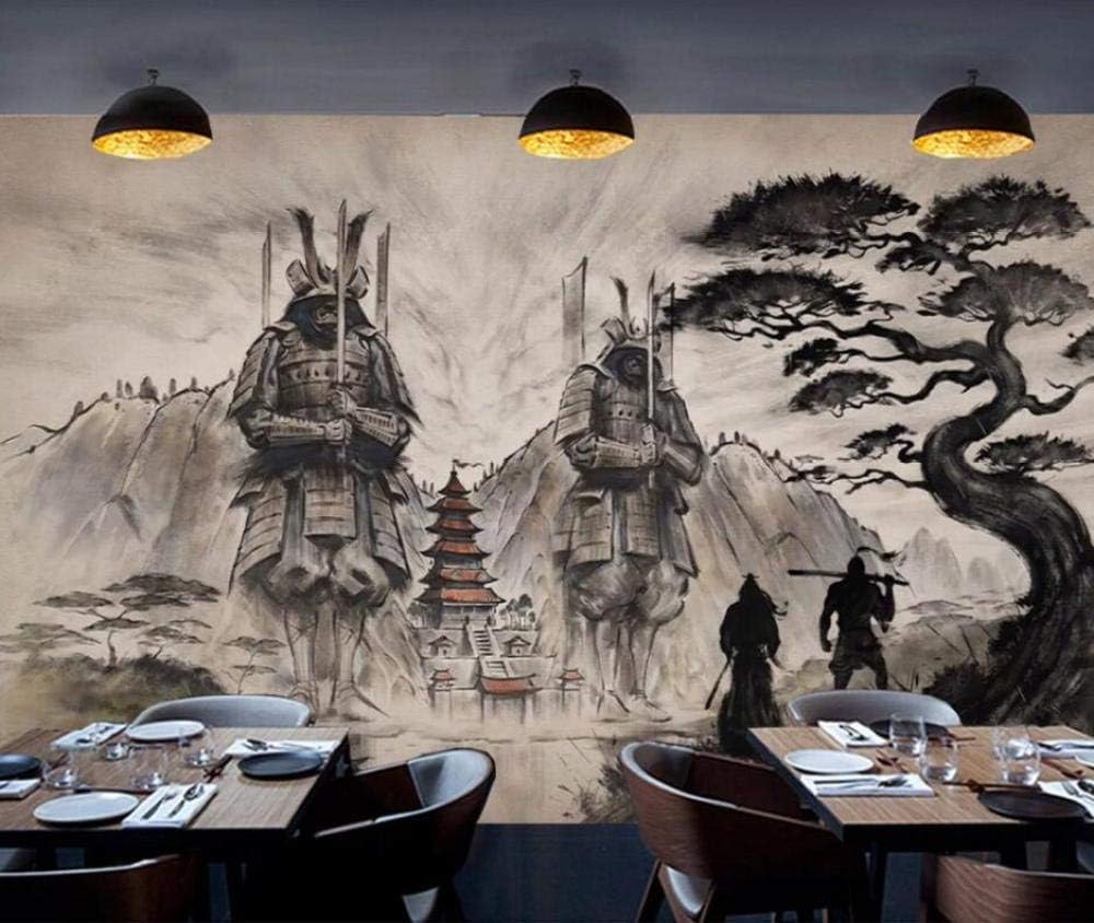 Schwarzer Und Weißer Samurai Architektur Takayama Baum 3D Tapete Poster Restaurant Schlafzimmer Wohnzimmer Sofa TV Dekorative Wand-400cm×280cm