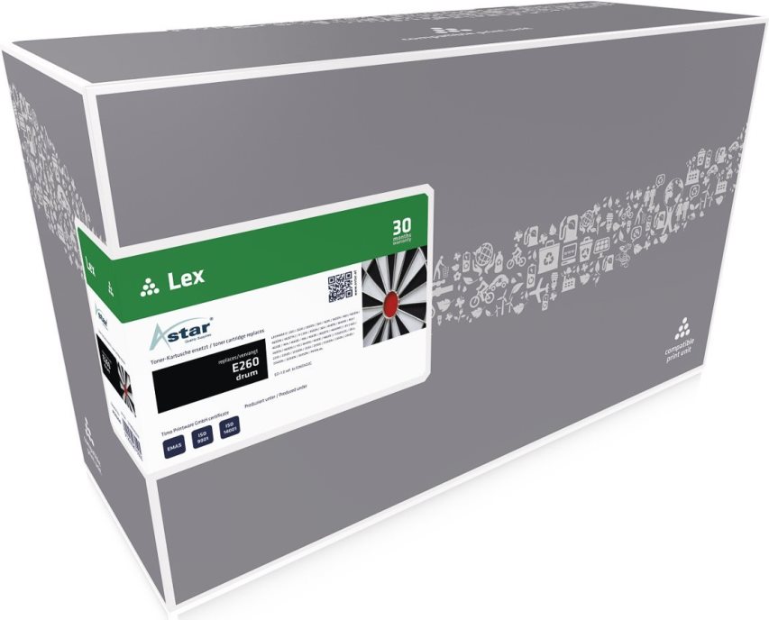 Astar - Schwarz - OPC-Trommel (Alternative zu: Lexmark E260X22G) - für Lexmark E260, E360, E460, E462, ES460, X264, X363, X364, X463, X464, X466, XS364, XS463