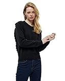 Peppercorn Damen Rosalia Pullover mit Rüschen Schwarz Xs