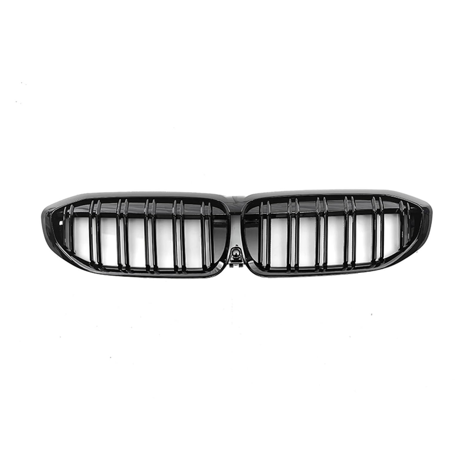 Frontspoiler Lippe Für 3 Serie G20 G21 G28 330i M340i 2019-2022 Obere Stoßstange Haube Mesh Racing Grill Grid Kit 51138072085 Vorne Niere Kühlergrill Frontstoßstange Spoiler(Double Slat Style)