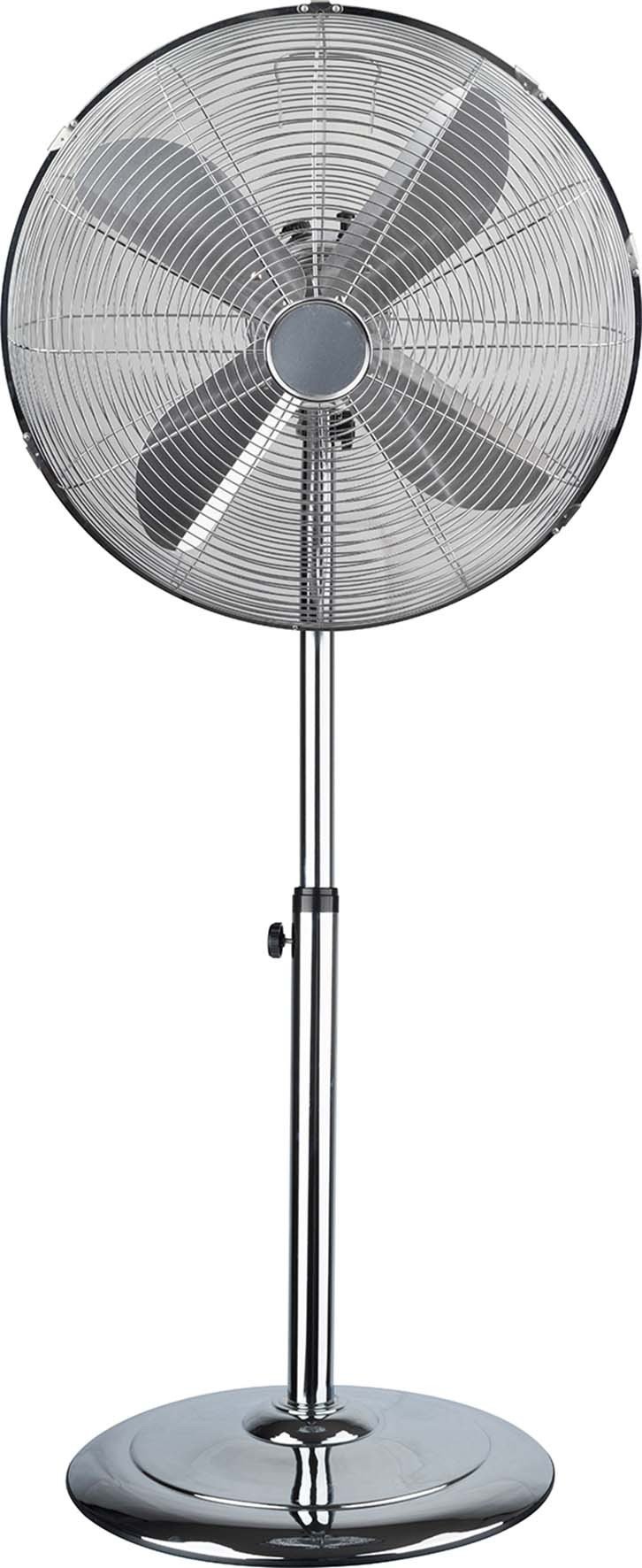 Heller STV 458 M, chrome, Standventilator, 60W, oszillierend, silber-metallic