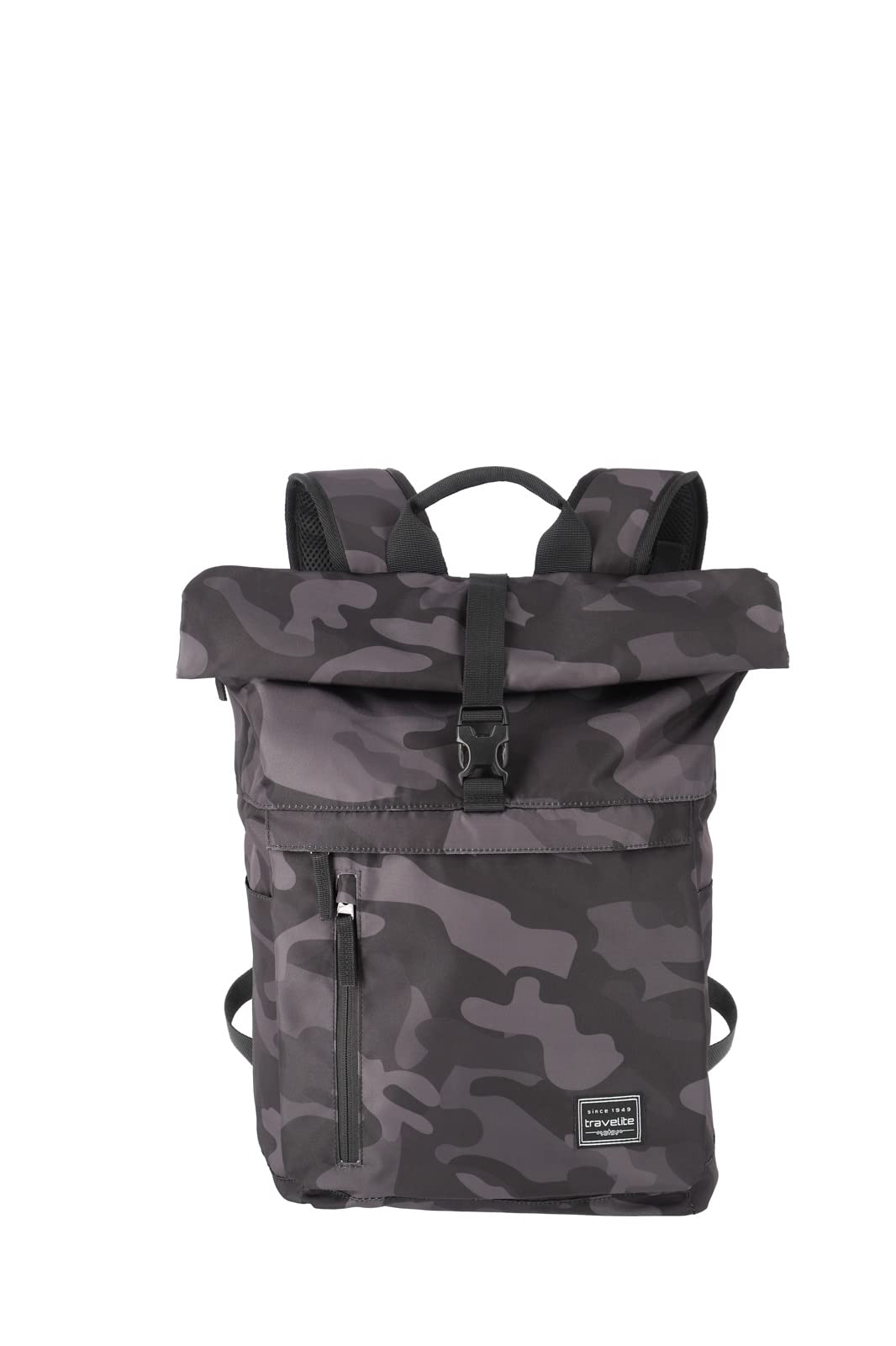 travelite Handgepäck Rucksack mit Laptop Fach 15,6 Zoll, Gepäck Serie BASICS Daypack Rollup: Praktischer Rucksack mit Rollup Funktion, 60 cm, 35 Liter, 800 Gramm