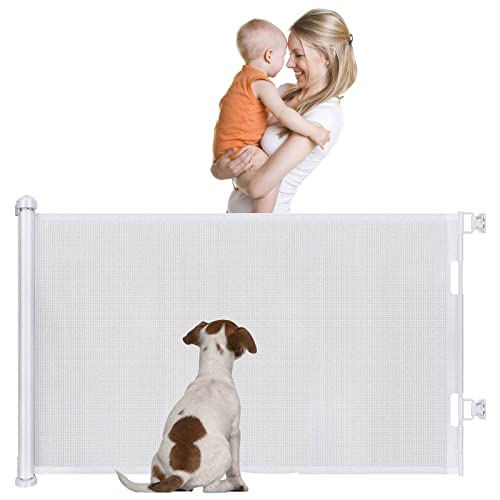 Einziehbares Babygitter – 150x86 cm extra breites Sicherheitsgitter für Baby und Haustier, Treppenschutzgitter für Babyschutzgitter für Kinder, Treppengitter für Baby/Haustiere, drinnen und draußen