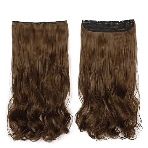 Clip-in-Haarverlängerungen 5 Clips lange Wasserwellen-Haarverlängerungen, Clips aus Hochtemperaturfaser, Clip-in-Haarverlängerungen, weiche synthetische Haarteile for Frauen Clip-in-Haarverlängerungen