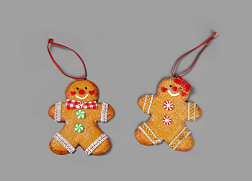 Weihnachtsbaum-Hängedekorationen, traditionelle Lebkuchen-Kekse, Paar, Mann und Dame, Weihnachtsbaum, Wanddekoration, Ornamente, 12-teiliges Set