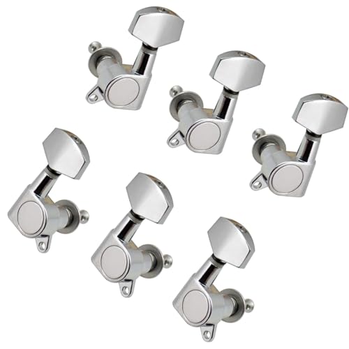 Strings Tuning Pegs Mechaniken Für Gitarre 3L3R versiegelter und langlebiger Stimmwirbel, Stimmgerät für elektrische Akustikgitarre, Stimmkopfknopf (Color : Gold)