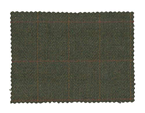 Walker and Hawkes - Tweed-Stoff - aus 60% Wolle - kariert - Dunkles Salbeigrün - 100 x 150cm