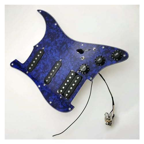 Standard-Pickguard-Tonabnehmer SSH Single-Coil-Humbucker-Tonabnehmer, 7-Wege-Typ, voll beladene Gitarre, vorverkabelte Schlagbrett-Tonabnehmer (Color : 4)