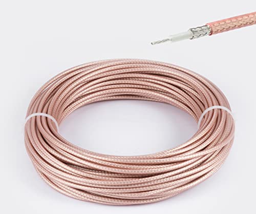 Vecys RG316 Kabel Verlustarmes HF-Koaxialkabel 50 Ohm 49.2FT/15M Braun