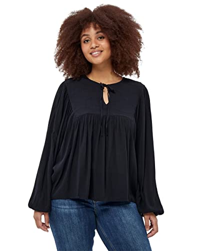 Peppercorn ,Women's ,Danea Curved Blouse, 9000 BLACK ,18