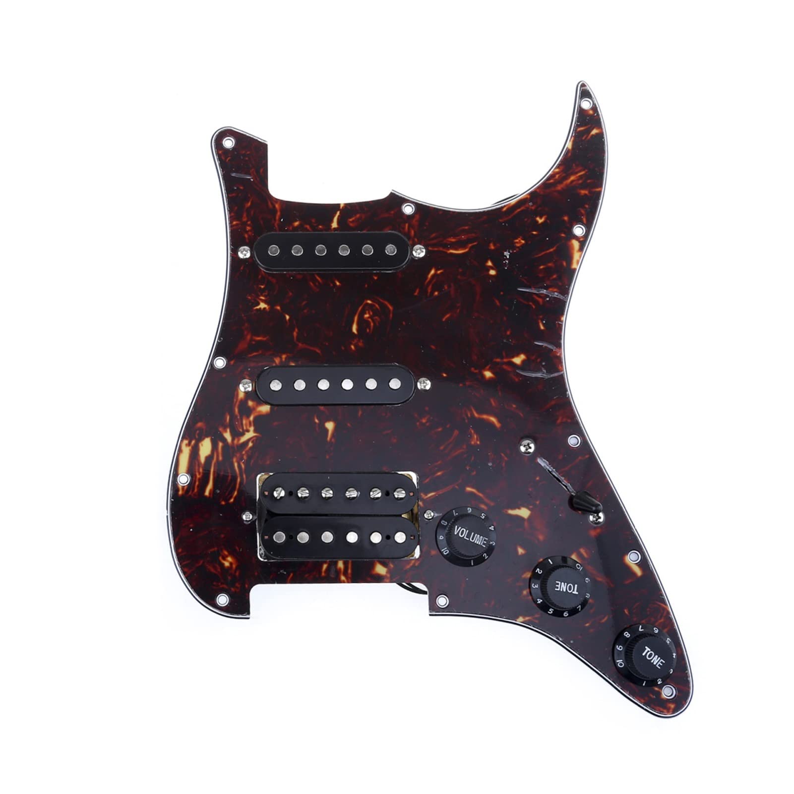 Eingeladener Vorverdrahtet Mit Pickups Set Für Gitarre 4ply Tortoise Shell Geladen HSS. Gitarrenteile Geladenes Schlagbrett